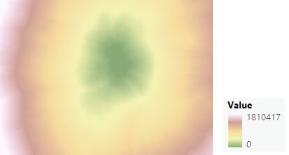 Map of distance accumulation from a source